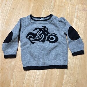 BabyRageous Gray Sweater with Motorcycle Design